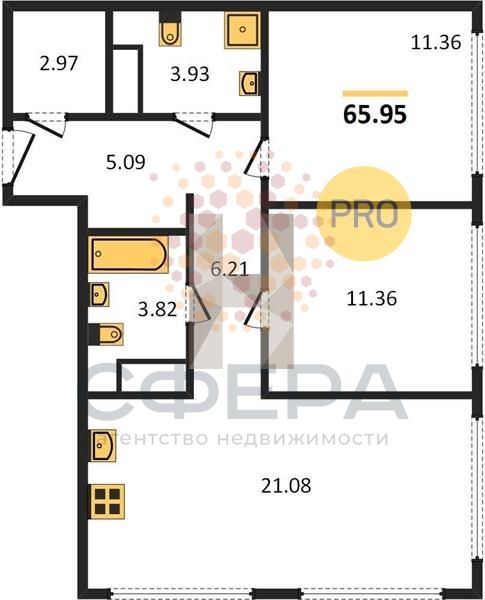 Ленинградская, 340, 3-комнатная квартира